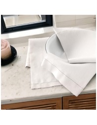 Set di 6 Asciugamani in puro lino con orlo a giorno