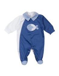 Pesciolini - Set bauletto corredino neonato cotone by Teneri & Belli COC355