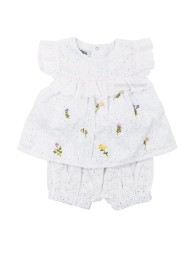 Two-piece Sangallo cotton romper Teneri & Belli TV356