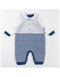 Set bauletto corredino nascita neonato in filo tricot by Stella EB72A25