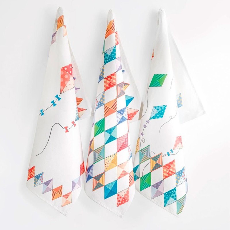 Aquiloni - set of 3 dish towels by Vallesusa 50x75 cm