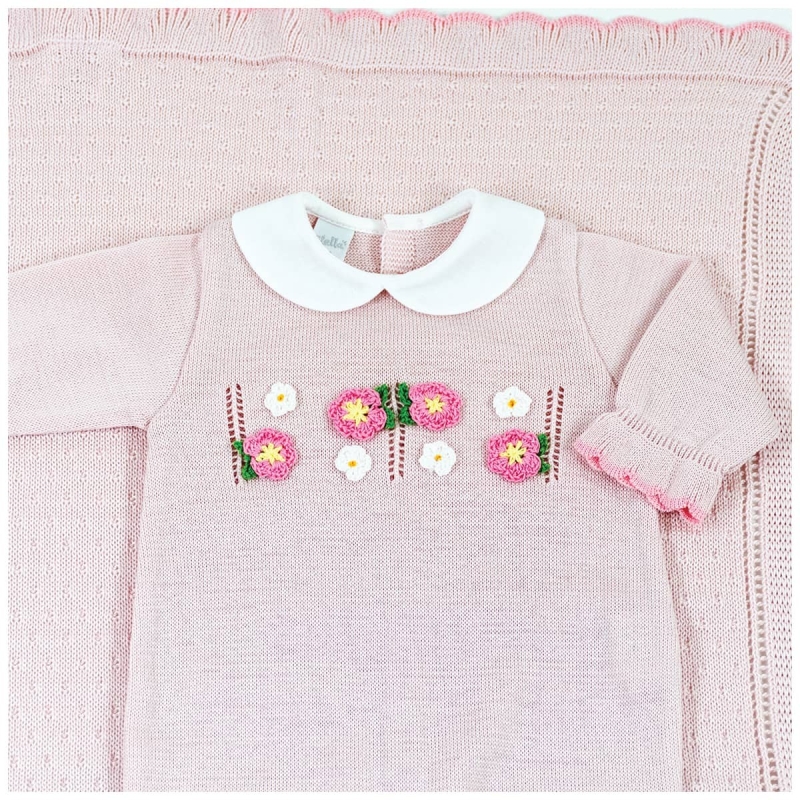 Coordinato corredino neonata in filo cotone Tricot by Stella EB44A25