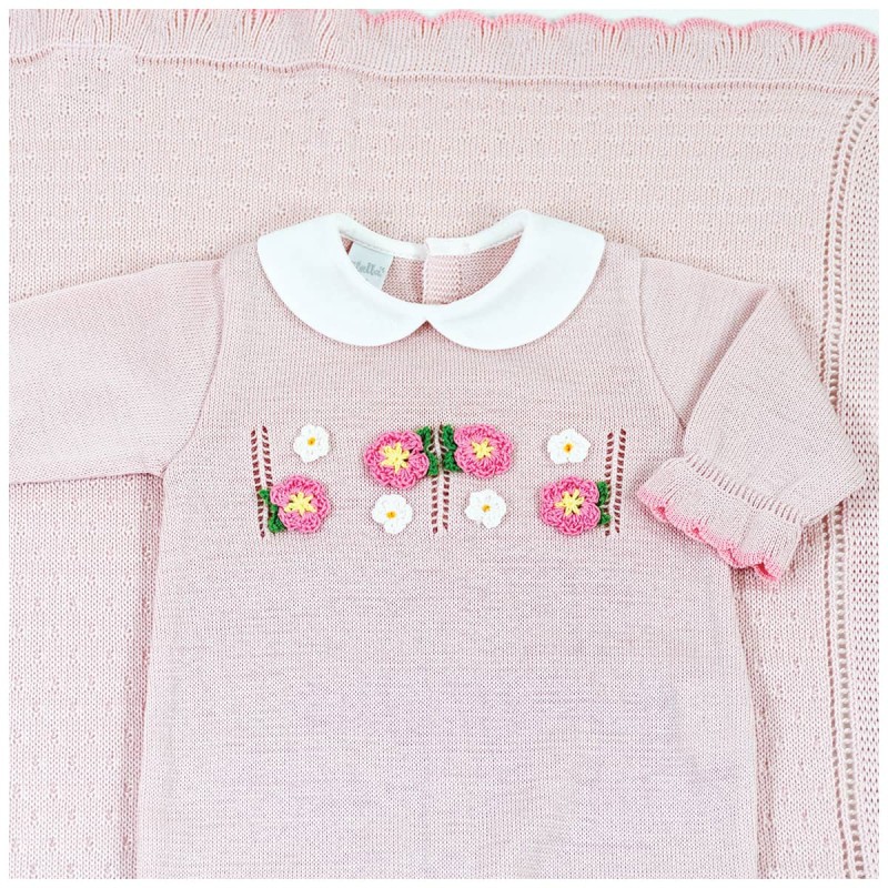 Baby girl cotton tricot romper by...
