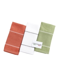 Set di 3 Asciugapiatti spugna cotone con tela aida ricamabile