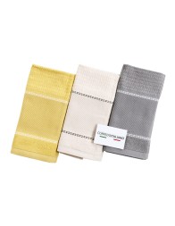 Set of 3 Cotton Terry Tea Towels with Embroiderable Aida Fabric