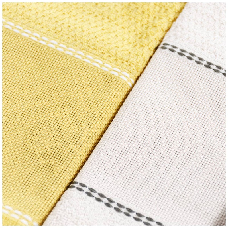 Set of 3 Cotton Terry Tea Towels with Embroiderable Aida Fabric