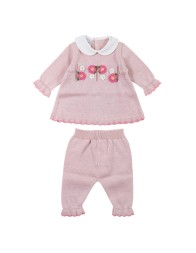 Baby girl coverall set in cotton tricot knit by Stella EB4419A25