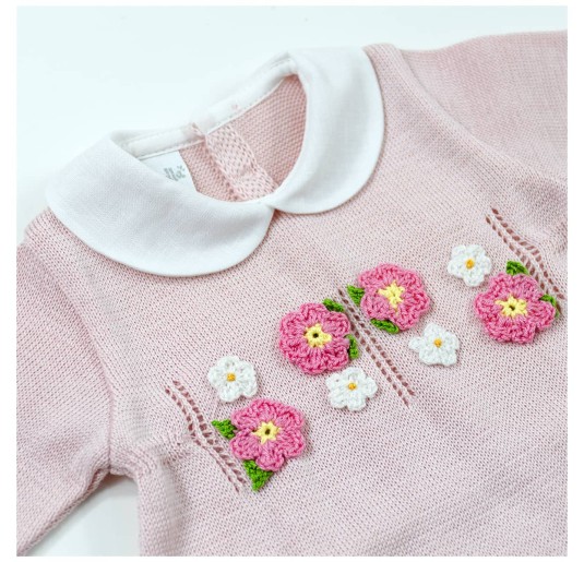Completino coprifasce neonata in filo tricot di cotone by... 2