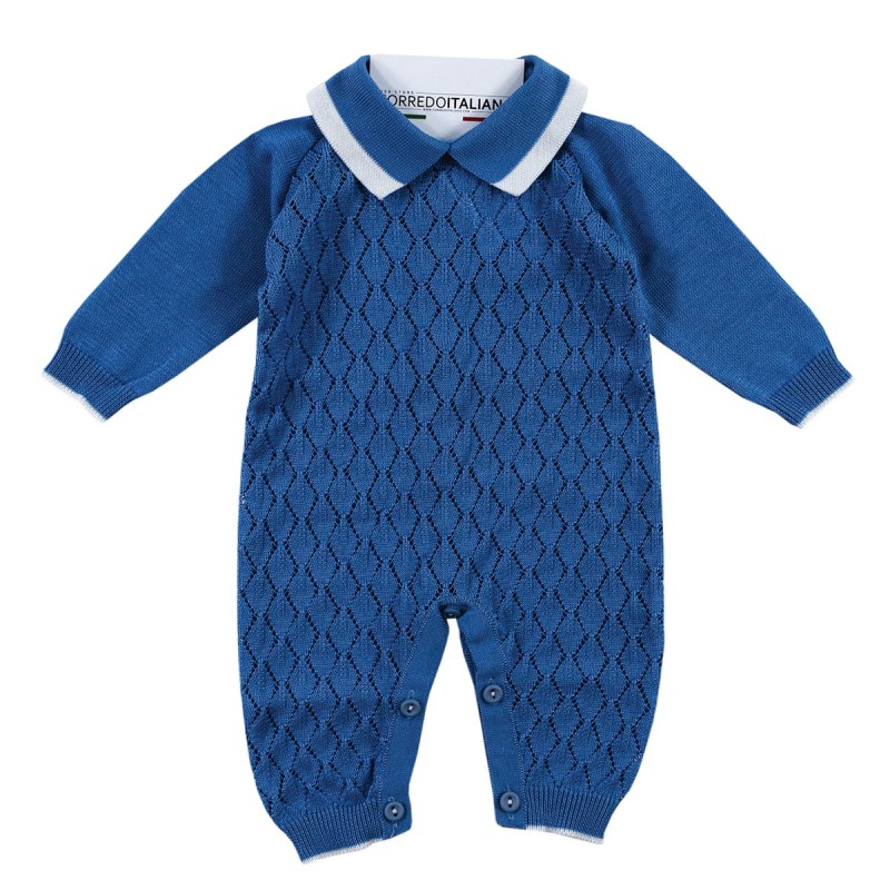 Set corredino prima nascita neonato in filo tricot by Prime Emozioni PE1141