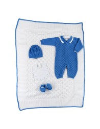 Set corredino prima nascita neonato in filo tricot by Prime Emozioni PE1141