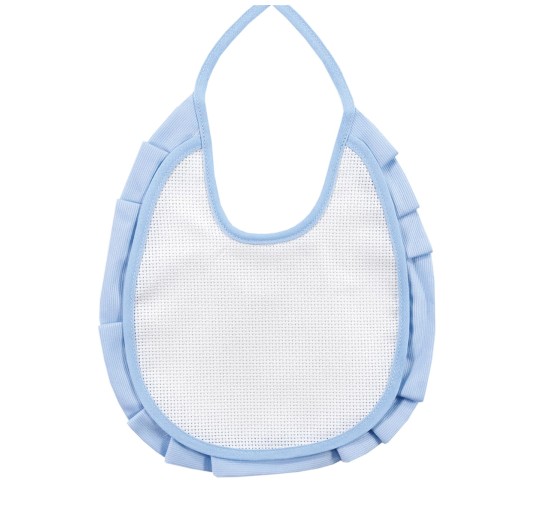 Embroidery bib with aida fabric and piquet edge NG02150 2