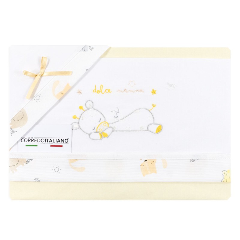 Giraffa - Set lenzuola culletta e carrozzina Mio Piccolo LC362