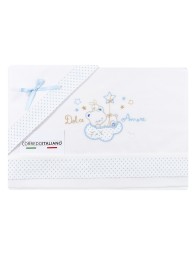 Set lenzuola culletta e carrozzina Mio Piccolo LC504 - CIELO