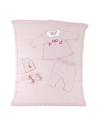 Newborn Girl Layette Set in Cotton Thread Tricot by Stella EB44BA25
