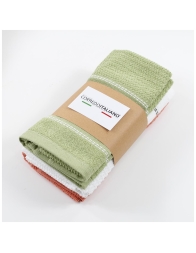 Set di 3 Asciugapiatti spugna cotone con tela aida ricamabile - Corredoitaliano®