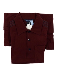 Detail of men’s warm cotton pajamas with collar and buttons