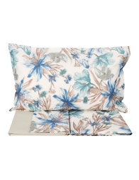 Margot - percale cottone double size bed Gabel sheet set - Smoky Blue