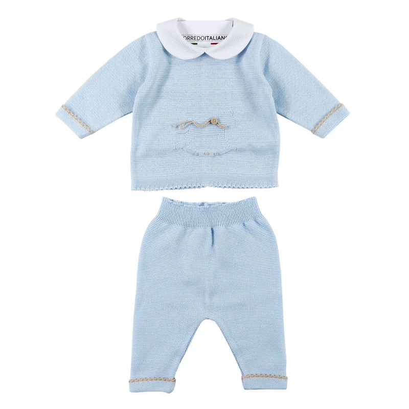 Two-piece boy romper in thread by Stella EB7350