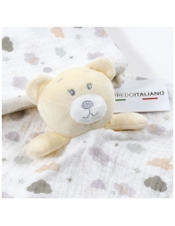 Bear - Dudu Set with Cotton muslin Blanket Bruco Bruco KSM229A