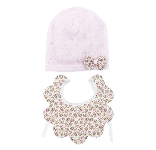 Cappellino in filo con Bavaglino smerlato Klaiadi K156BC