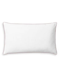 Federa per guanciale in cotone percalle con piping - Cipria