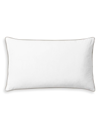 Federa per guanciale in cotone percalle con piping - Tortora