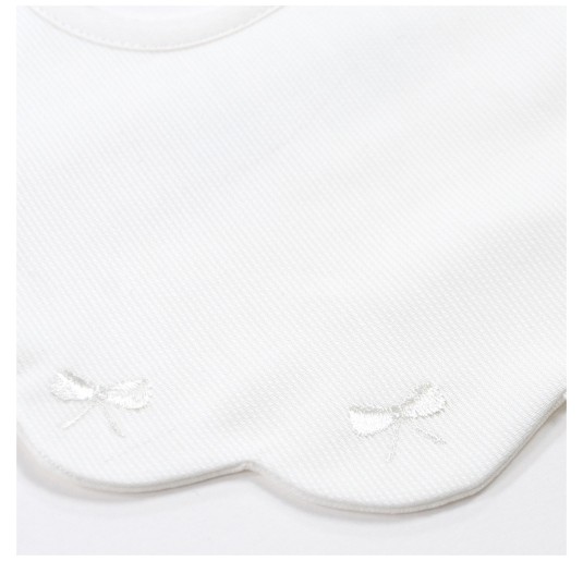 Embroidered bib in pure cotton by Corredo Italiano CI00192PA 2