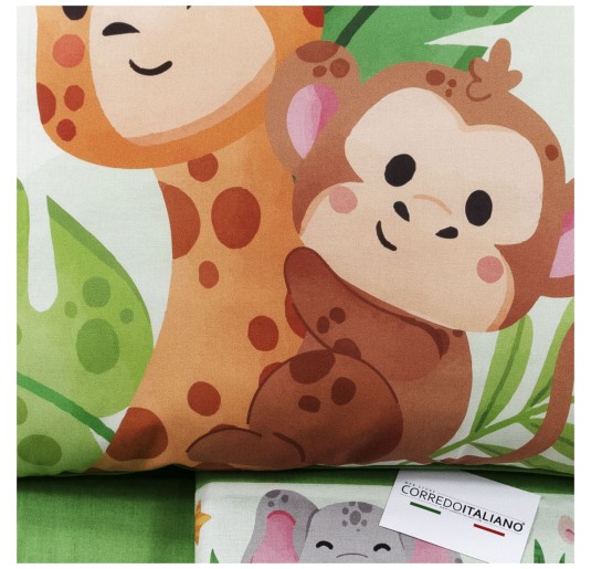 Madagascar - digital cotton sheets set for cot bed 2