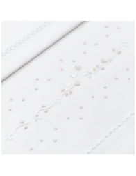 Lenzuolino ricamato a mano culla carrozzina - Corredoitaliano®