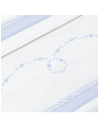 Set Lenzuolino ricamato a mano culla carrozzina LC45347AZ