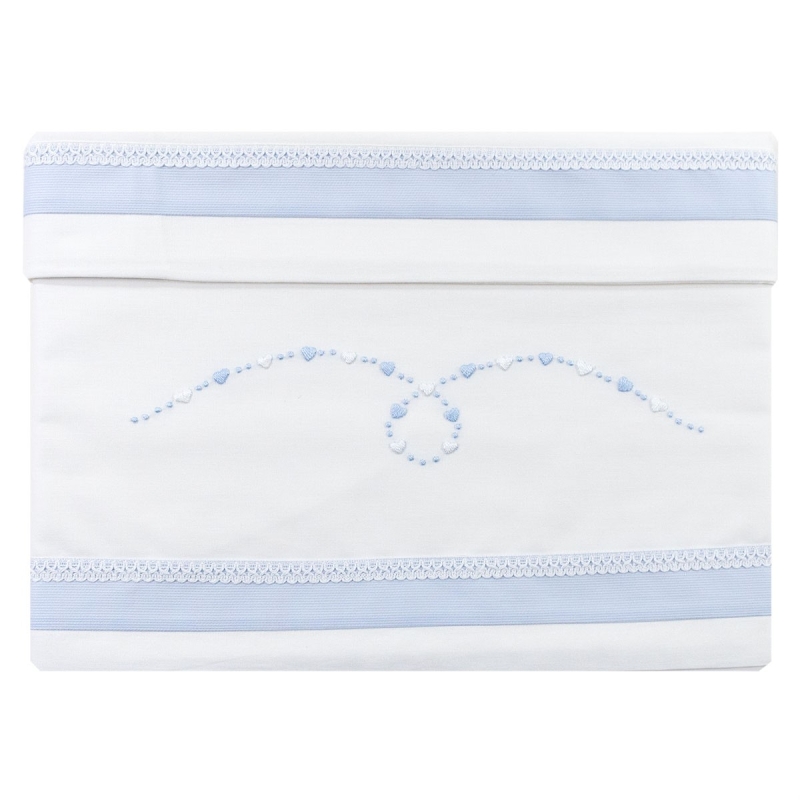 Set Lenzuolino ricamato a mano culla carrozzina LC45347AZ