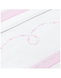 Set Lenzuolino ricamato a mano culla carrozzina LC45347RR