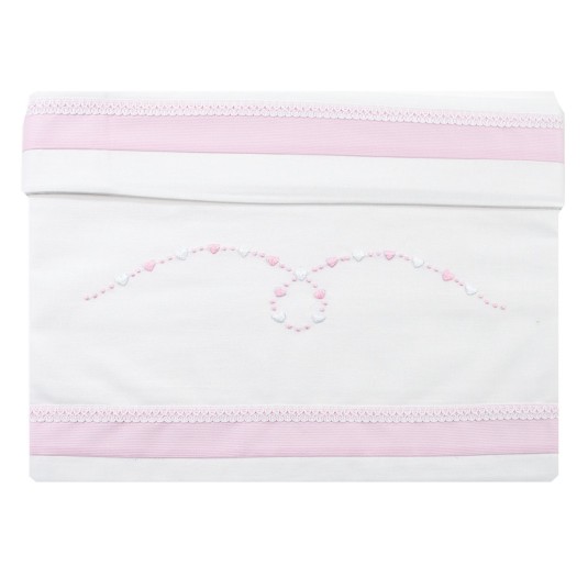 Set Lenzuolino ricamato a mano culla carrozzina LC45347RR 2