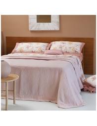 Dori - italian king size Jacquard Bedspread by Battaglia - Powder