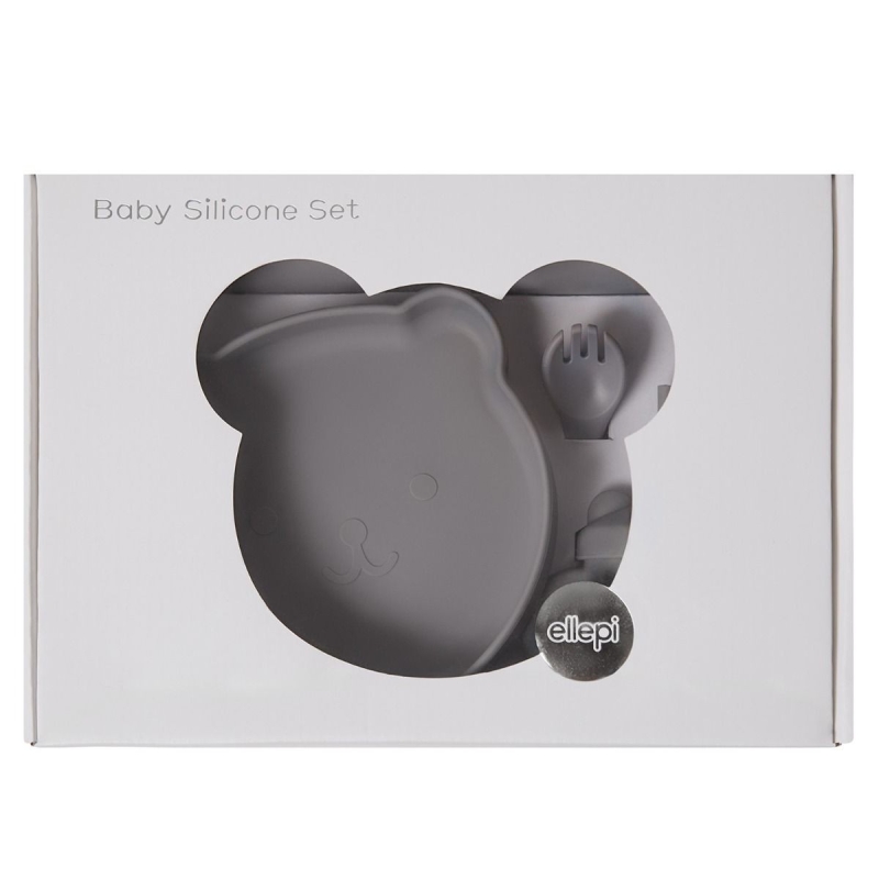 Silicone Feeding Set by Ellepi - Gray