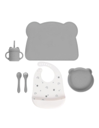 Silicone Feeding Set by Ellepi CR1013MCL - Gray