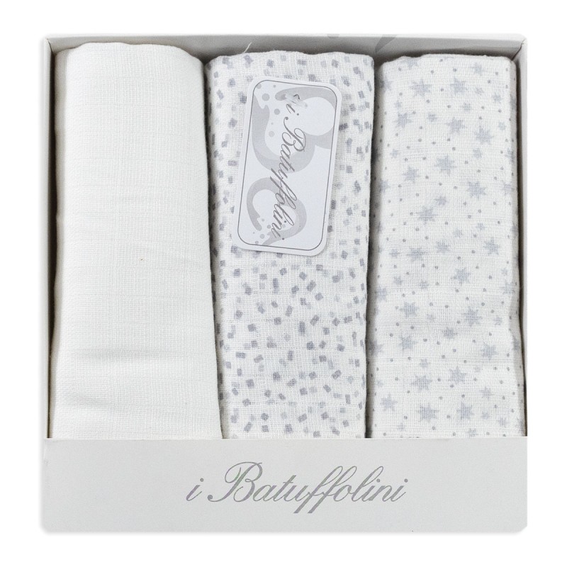 Set di 3 quadrati di garza Batuffolini B316GR