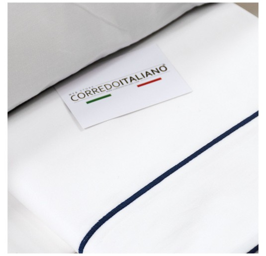 Piping - percale double bed sheet set by Corredo Italiano® 2
