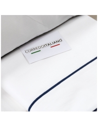 Piping - percale double bed sheet set by Corredo Italiano®