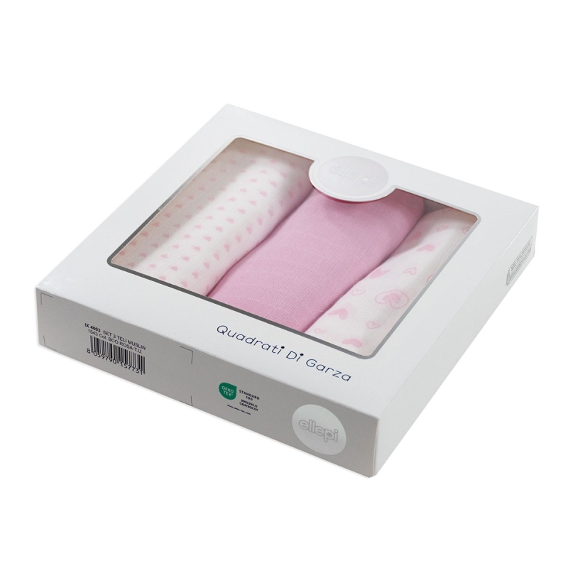 3-Pack Square muslins teaseled surface by Ellepi IX4003R