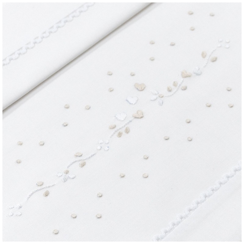 Cradle sheet set embroidered by hand LC45348PA