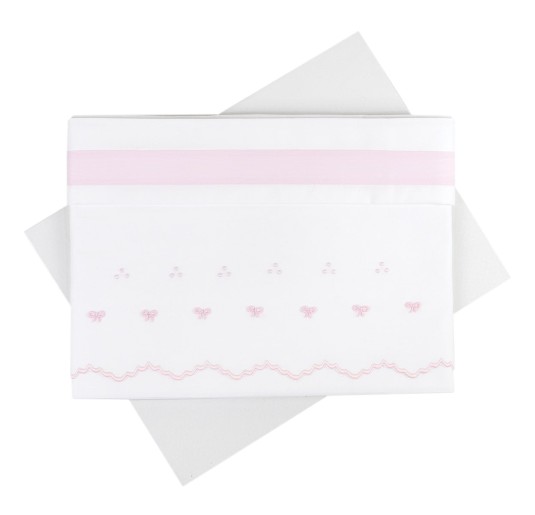 Lenzuolino ricamato a mano culla carrozzina art. LC45336RR 2