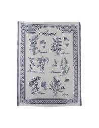 Aromi - asciugapiatti in puro cotone jacquard 60X80 cm - Blu