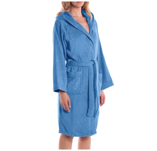 Minorca - bathrobe with hood and side pockets by Caleffi 2