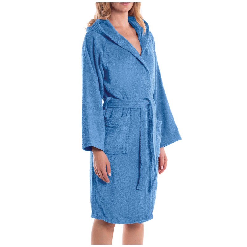 Minorca - bathrobe with hood and side pockets by Caleffi