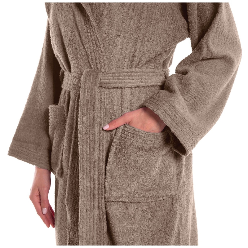 Minorca - bathrobe with hood and side...
