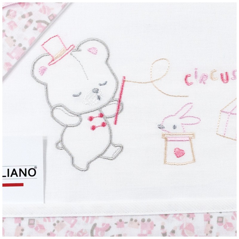 Circus - Set lenzuola culletta e carrozzina Mio Piccolo - rosa Circus - Set lenzuola culletta e carrozzina Mio Piccolo - rosa