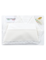Set lenzuola culletta carrozzina con tela aida ricamabile CI44861 - Avorio