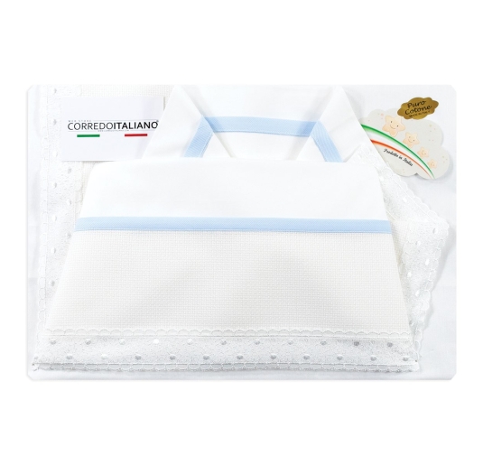 Set of cradle and pram bed linens with embroidable Aida fabric CI44861 2