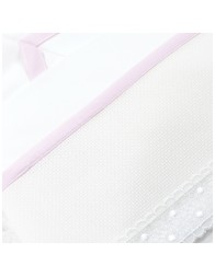 Set of cradle and pram bed linens with embroidable Aida fabric CI44861